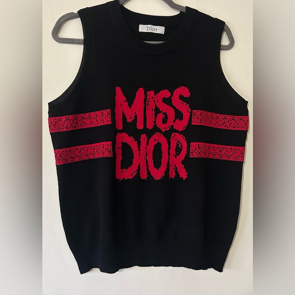 “Miss Dior” Knock-off Dior Black Knit Top